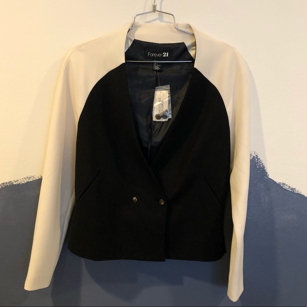 Cream and Black Blazer